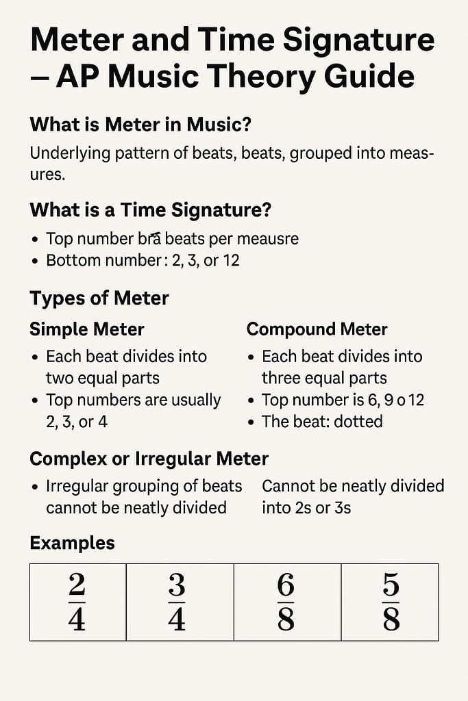 AP Music theory meter and time signature